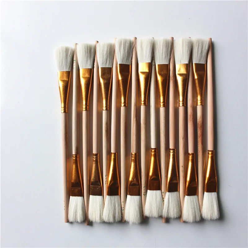 

10 pcs NO.12 white Wool Brush,sweep gold leaves,Good quality wool brush,soft, a good tool for gilding leaves,free shipping