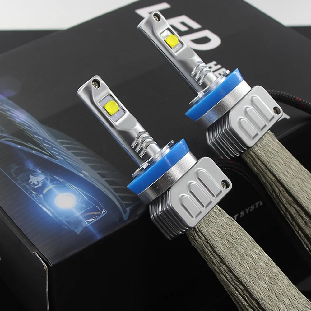 Комплект светодиодных фар Fuleem XHP50 2 шт. H4 H7 H11 H8 H9 9005 9006 80 Вт лм|Передние LED-фары для