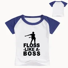 DLF От 2 до 16 лет новая футболка для танцев с надписью «FLOSS LIKE A BOSS», Топы Harajuku, футболки для подростков, модная Классическая футболка для мальчиков, футболки для маленьких девочек