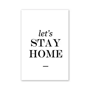 

Stay Home English Letter Wall Art Canvas Spray Painting Decoration