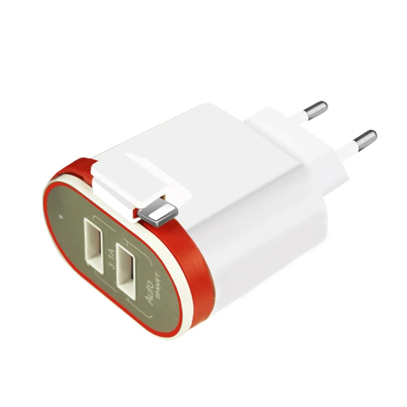 Sindvor 5V 3.1A 2 порта USB зарядное устройство со встроенным кабелем EU Быстрая зарядка настенное зарядное устройство для iPhone X 8 Plus samsung Carregador USB - Тип штекера: with lightning