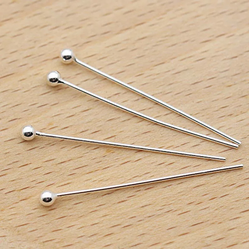 10pcs Real Pure Solid 925 Sterling Silver Needle Pins for DIY Jewelry Making Findings Earring Necklace Connector Part Base