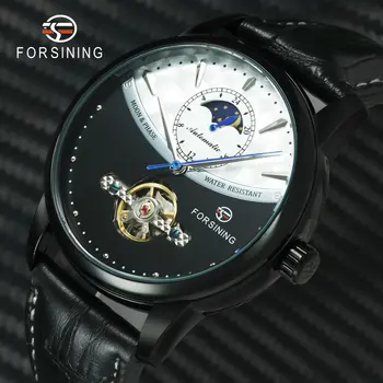 

Luxury Brand Man Watch 2019 Automatic Tourbillon Men Sports Watches Skeleton Mechanical Leather Strap Moon Phase Wristwatch Mens