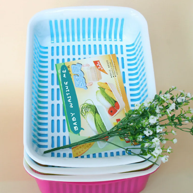 2 In 1 Plastic Double Layer Drain Basket Kitchen Washing Bowl Vegetable Fruit dry storage Basket Noodles Rice Strainer 2 In 1 Plastic Double Layer Drain Basket Kitchen Washing Bowl Vegetable Fruit dry storage Basket Noodles Rice Strainer