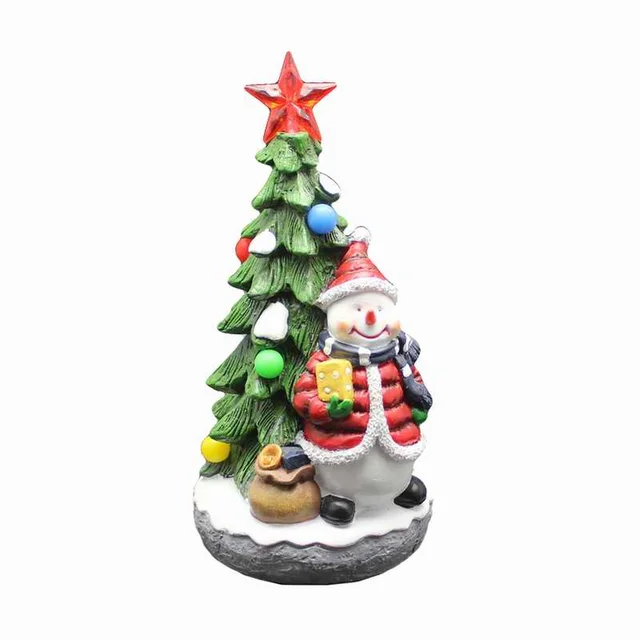 Personalised Hand Painted Resin Christmas Tree With Snowman And RGB Light Up Music Collectible Ornament Personalised Hand Painted Resin Christmas Tree With Snowman And RGB Light Up Music Collectible Ornament