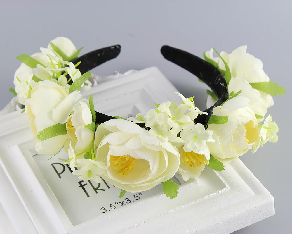 New Simulation Rose flower hair bands Bride Headband Wedding Party Prom Festival Decor Princess