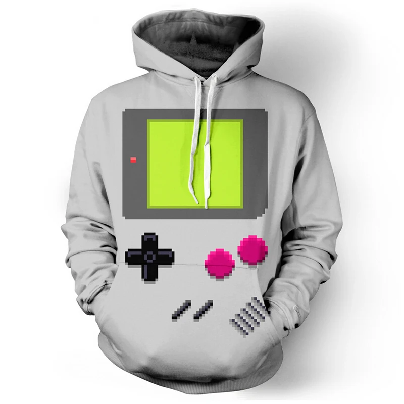 2017 spring Game boy Hoodie 3d printed sweatshirts coat men women tops clothing brand hooded plus