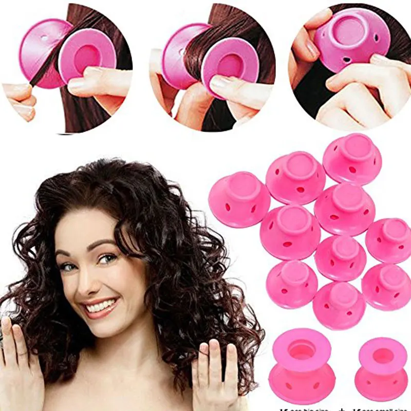 

10 PCs bendy magic spiral hair curlers rollers silicone curler soft rubber curl tools no heat curling ladies roller for curly