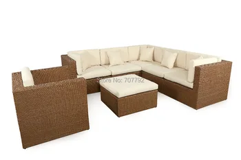 

Comfortable Outdoor 7-pieces rattan synthetic sofa set