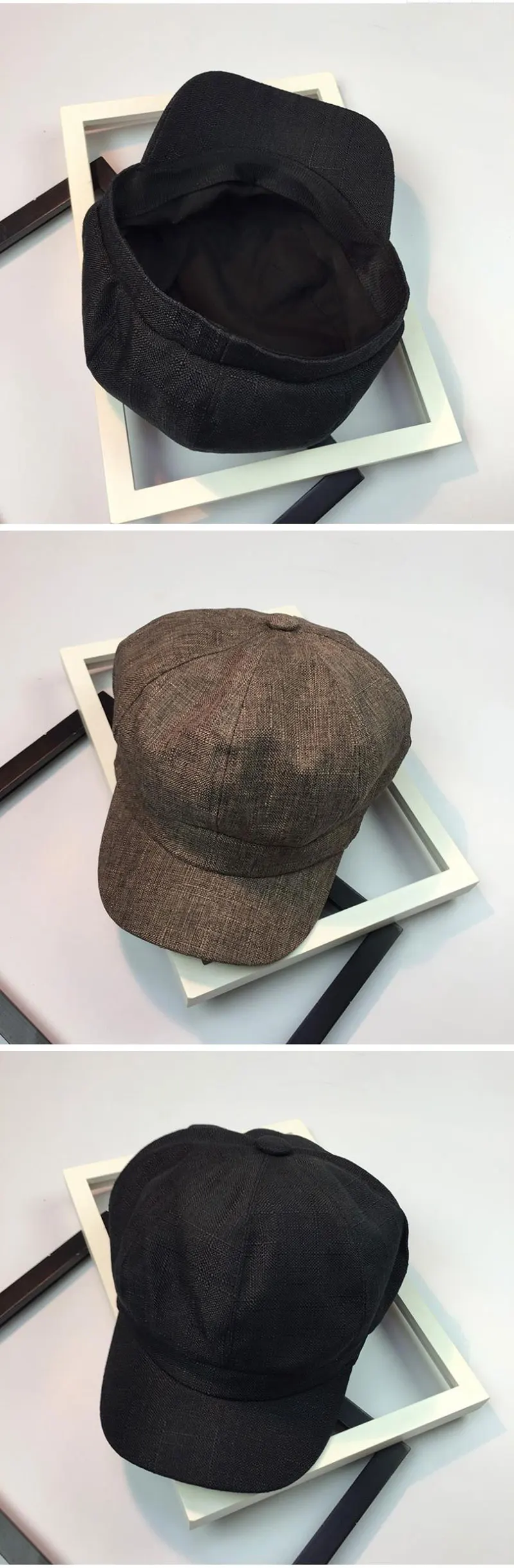 Новая кепка газетчика, осенний Летний солнцезащитный щит, легкий берет для тела, восьмиугольная шляпа для мужчин и женщин, льняные шляпы