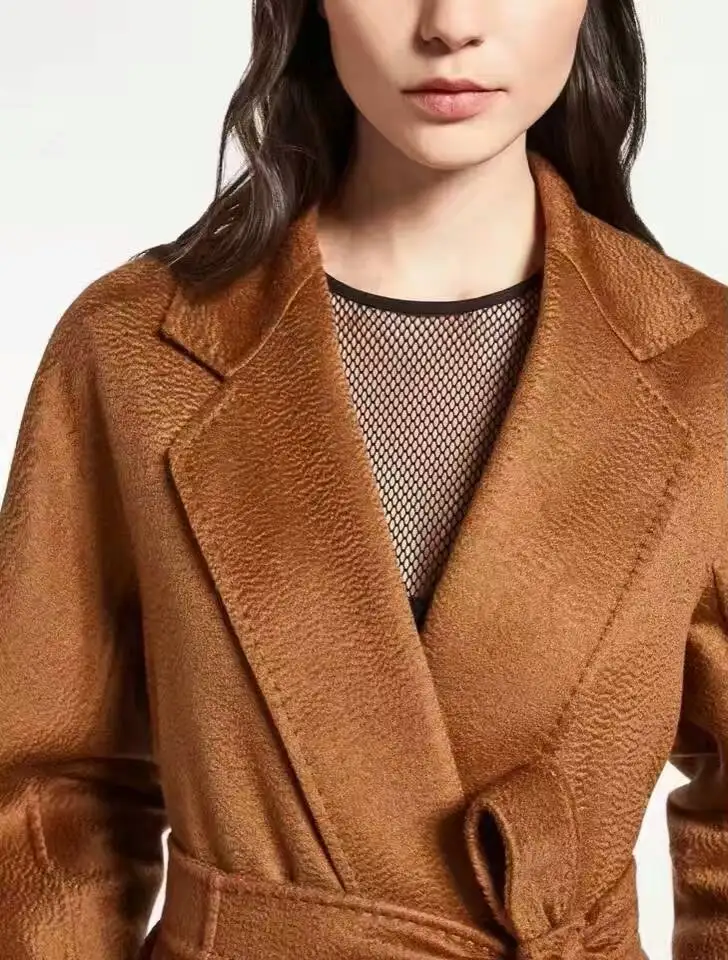 Mujer L'eau Femelle Incroyable Manteaux Caramel 100 Élégant De camel Chameau Abrigos Femmes Veste Camelhair D'hiver Femme Ondulations Manteau Hiver D'hiver pxwx6fTq