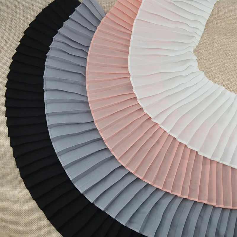 

1M chiffon pleated lace Organ pleated lace cuff neckline dress up garment accessories handmade fabric Material