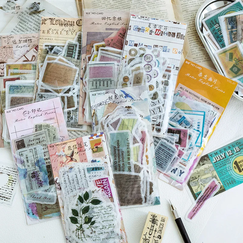 

Vintage Style Scrapbooking Stickers DIY Hand Account Album Diary Making Decorative Pasters Handcraft Stationery Craft Sticker