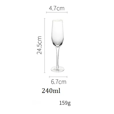 NIMITIME Европейский Стиль Золотая инкрустация стеклянная чашка, бокал для вина пивное вино стекло винный бытовой набор посуда для напитков - Цвет: 240ml