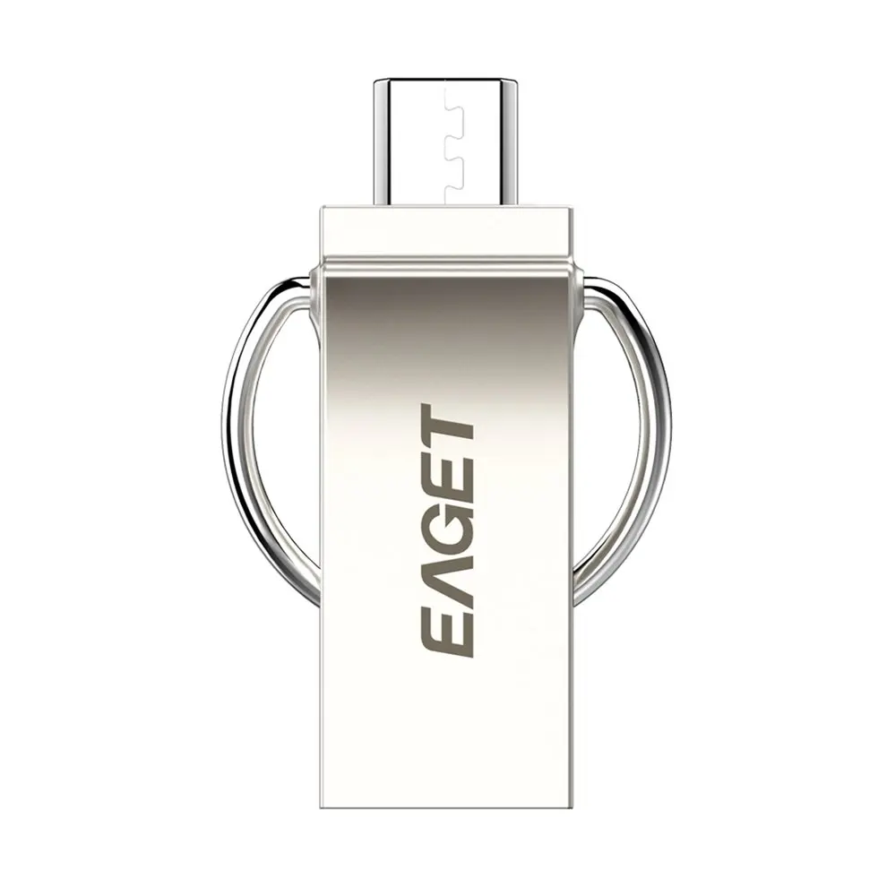 EAGET V90 USB 3,0 Micro USB OTG 32G Флешка водонепроницаемый флеш-накопитель металлический флэш-диск с кольцом для ключей для телефона Android PC ноутбука