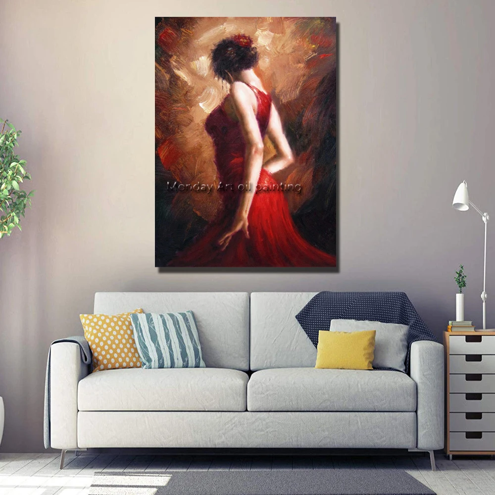 

Top aritist pure Handpainted Dancer figure Oil Painting on Canvas Hand Painted Oil Painting Wall Art portrait picture Home Decor