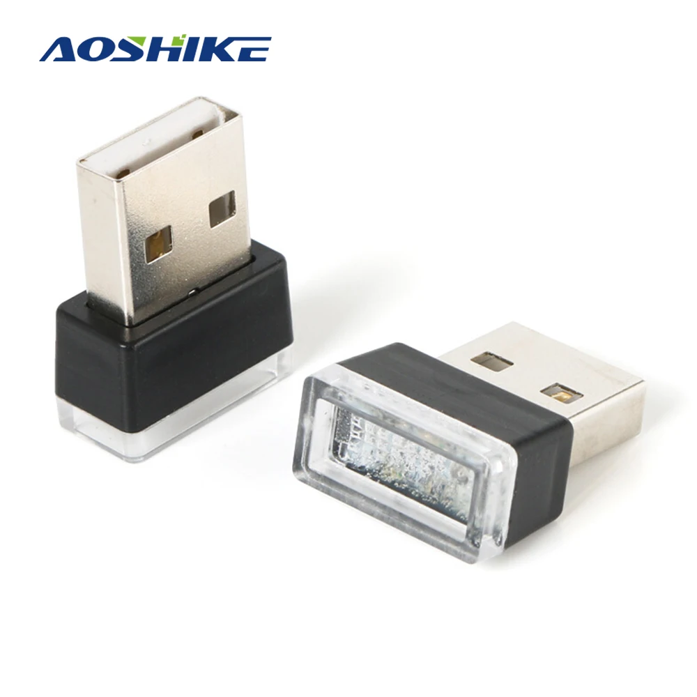 AOSHIKE 1 штука автомобильные USB светодиодные атмосферные огни декоративная лампа