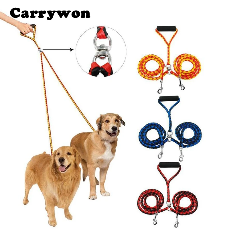 Carrywon Flexible Double Leashes Knitted Rope Coupler Multifunctional