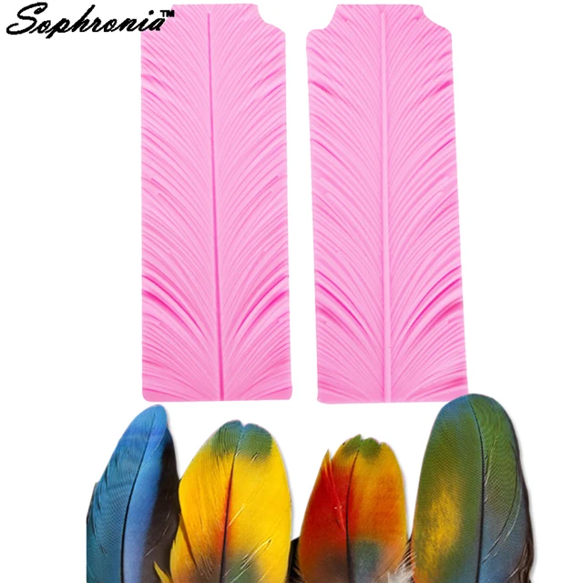 Sophronia M427 Új 2Pcs Leve Peacock Toll Szilikon Penész Border Dekorációs Torta Díszítő Szerszám Gumpate 19,6*6,3*0,7 Cm