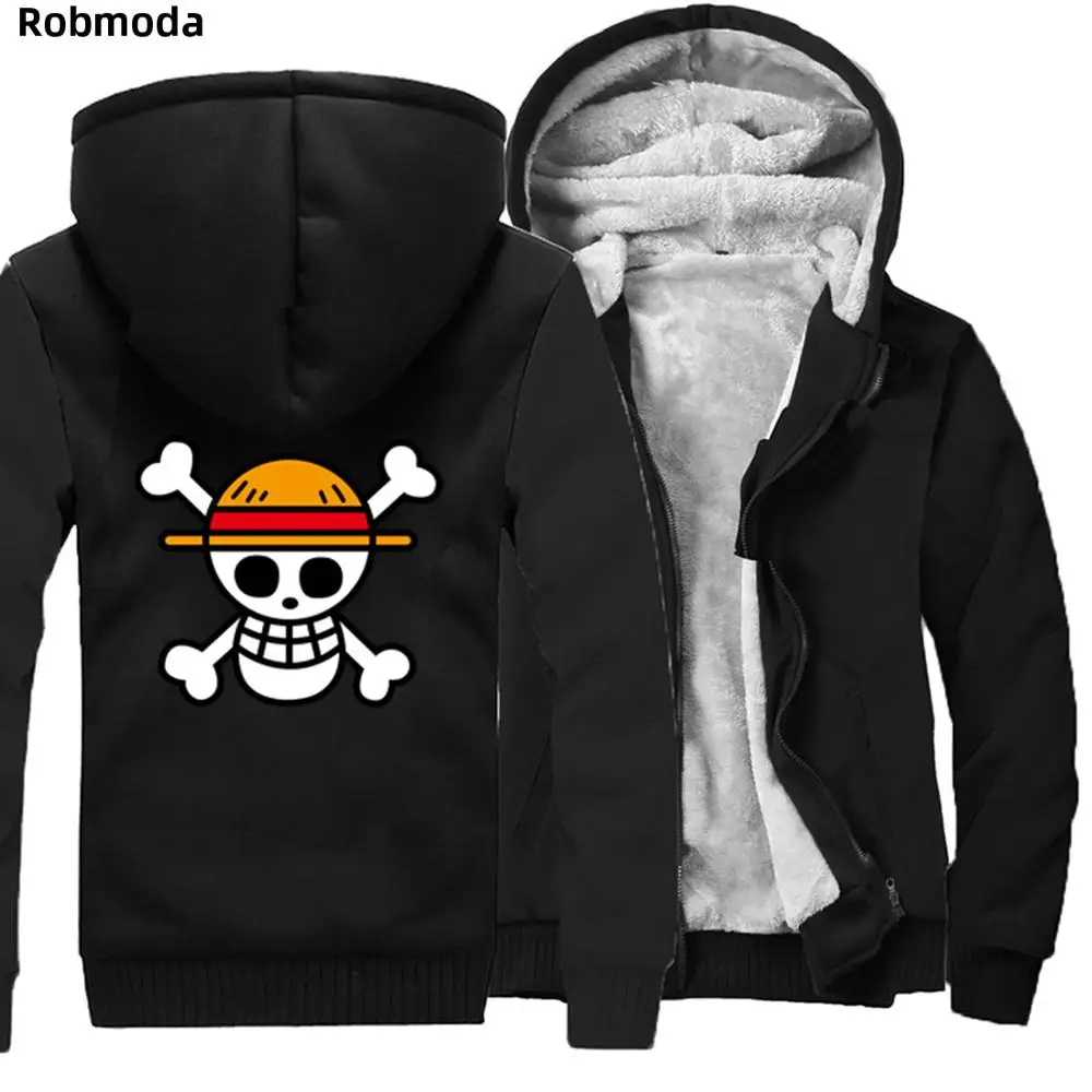 

One Piece Sweatshirt Japan Anime Coat Luffy Chopper Print Thicken Zipper One Piece Anime Jacket Casual Mens Sweatshirt Hoodies