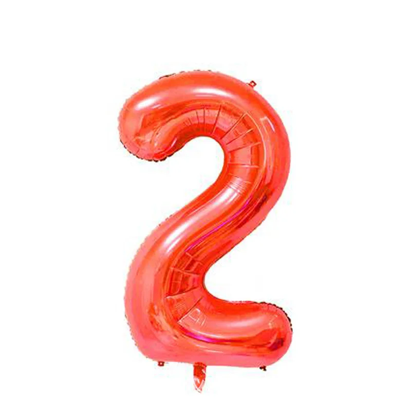 STARLZMU 1 шт. 40 дюймов красные цифры воздушные шары 1-й День рождения балони цифра фольги шар День Рождения украшения детские фигурки Globos - Цвет: Red 2