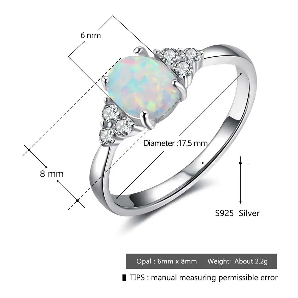 925 пробы, Серебряное овальное кольцо с белым опалом, с фианитом, для женщин, на годовщину, романтический подарок для мамы(Lam Hub Fong