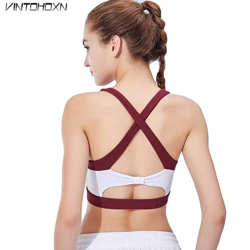 

Women Sport Fitness Gym Bra Tops Workout Training Vest Female Exercise Top Running Wireless Women's Yoga Tank Underwear 18102