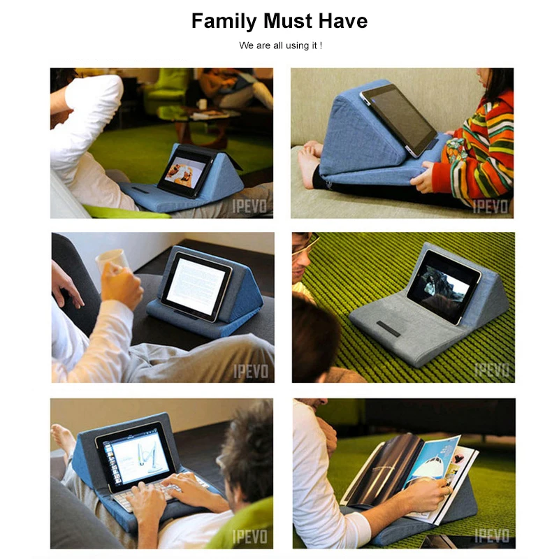 Foldable Trigon Cushion Tablet Pc Pillow Stand Holder Support Book
