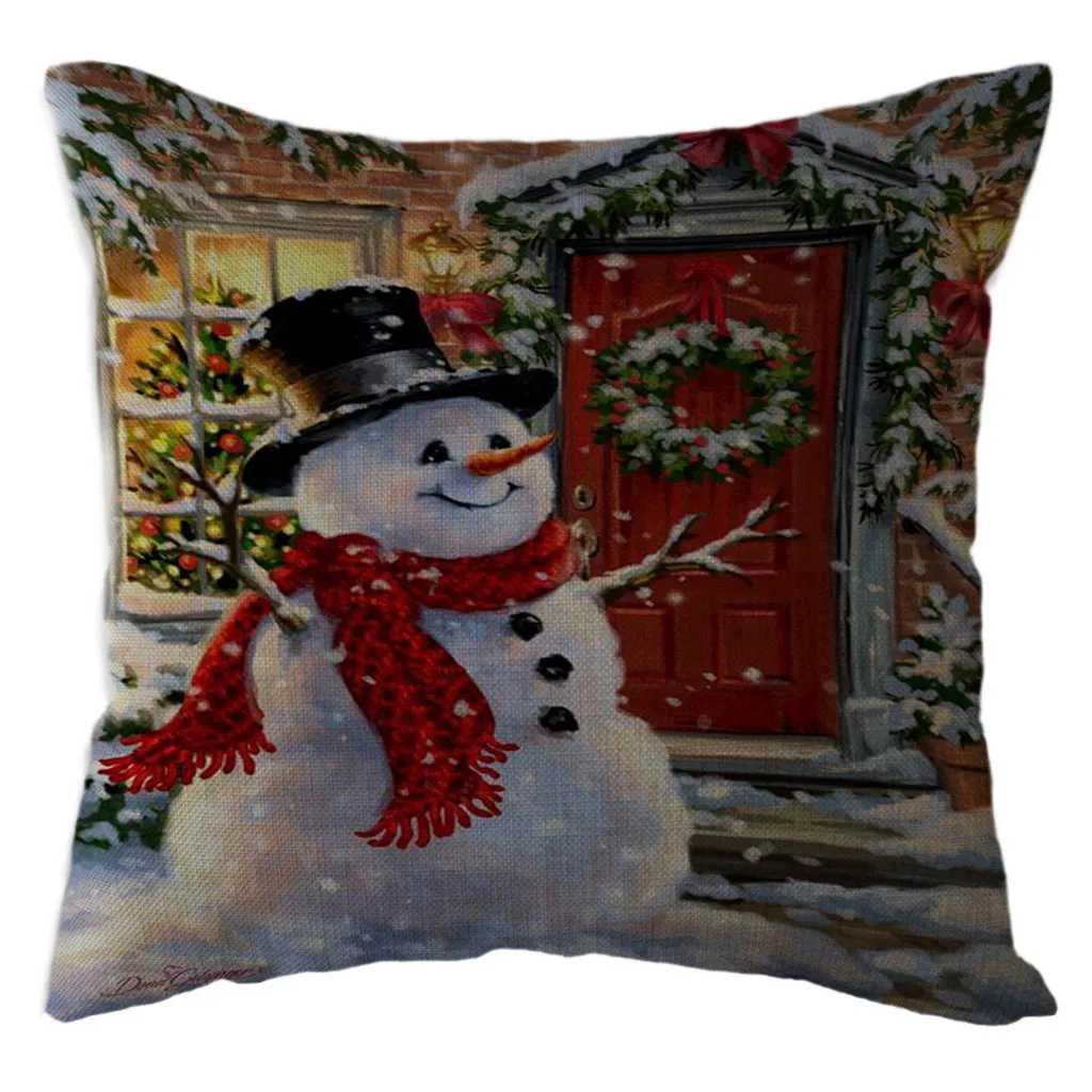 Рождественский Чехол на подушку Санта подушка в форме Санта-Клауса Чехол белье диван-подушка покрытие домашний декор Housse de Coussin Подушка Чехол