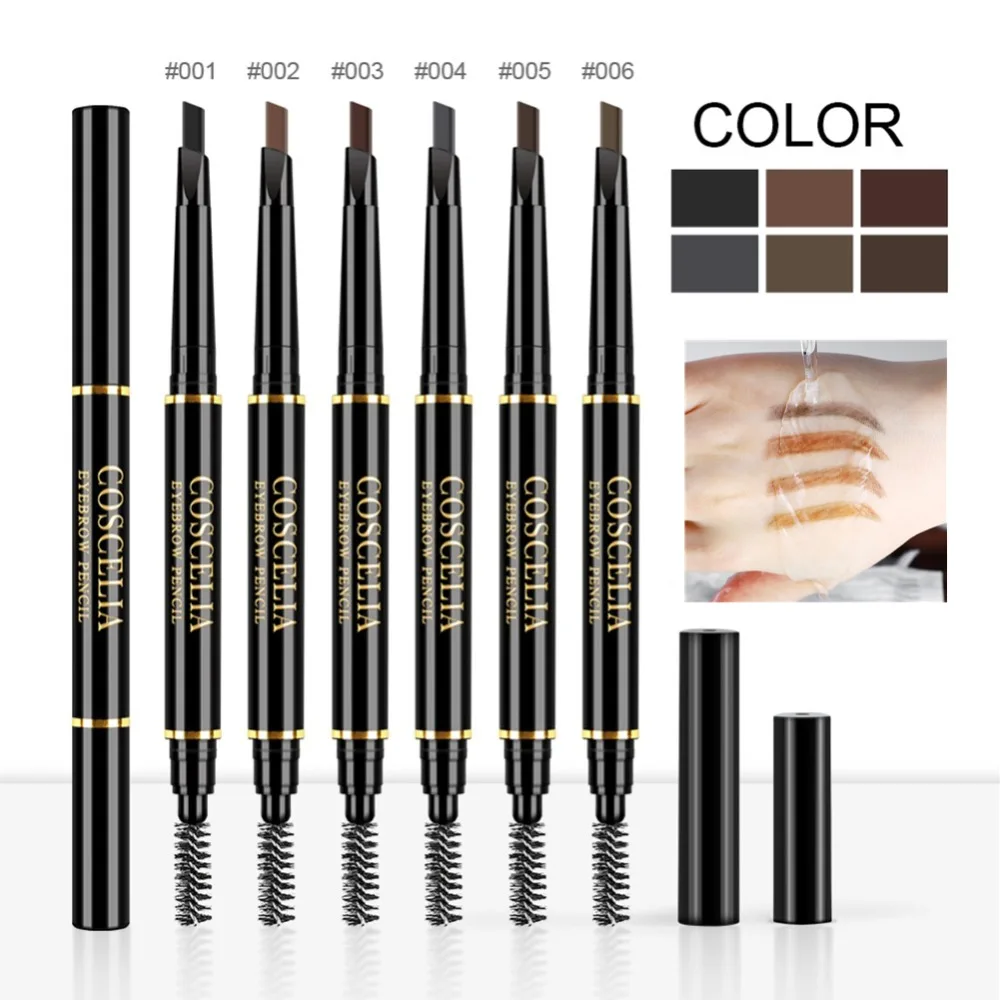 

COSCELIA Waterproof 6 Colors Eyebrow Pencil Long-lasting Eye Brow Pencil Black Brown Shade For Eyebrows Makeup Set For Eyebrow