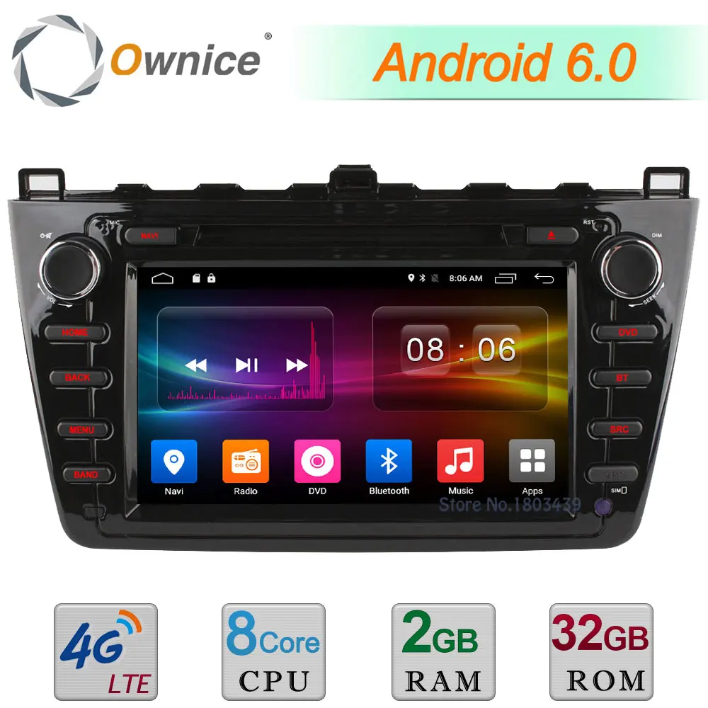 

8" Octa Core 2GB RAM 32GB ROM 4G WIFI Android 6.0 DAB AUX Car DVD Player Radio For Mazda 6 Ruiyi Ultra 2008-2012 GPS Navigation