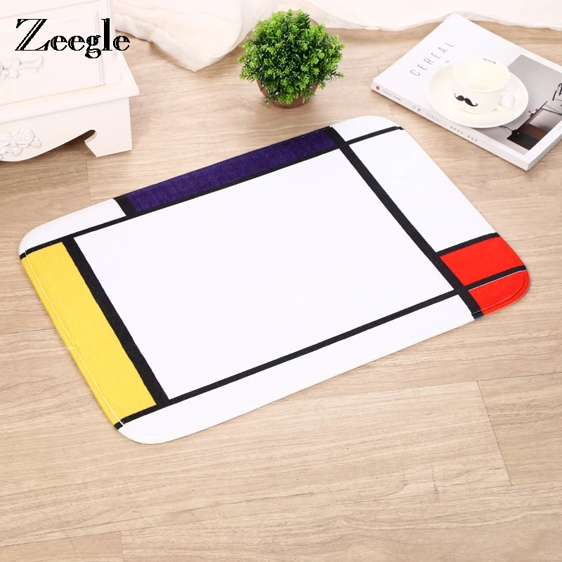 Best Zeegle Geometric Pattern Mats For The Front Door Welcome Door Mat Non slip Bath Mats Bathroom Bedroom Floor Carpets
