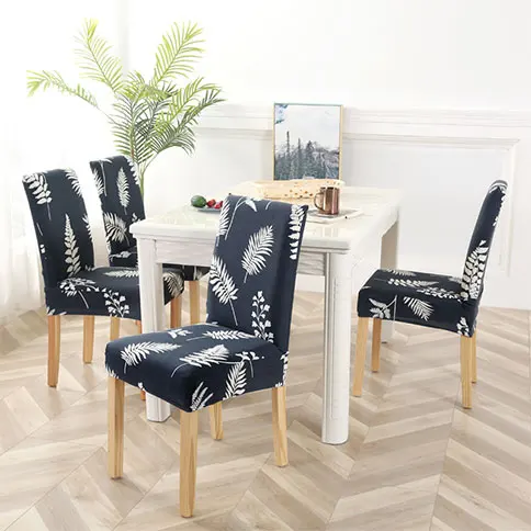 Чехлы для стульев эластичные женские сапоги черного цвета, чехлы для обеденного стула листья кресла Seat Обложка CH37019 - Цвет: 1