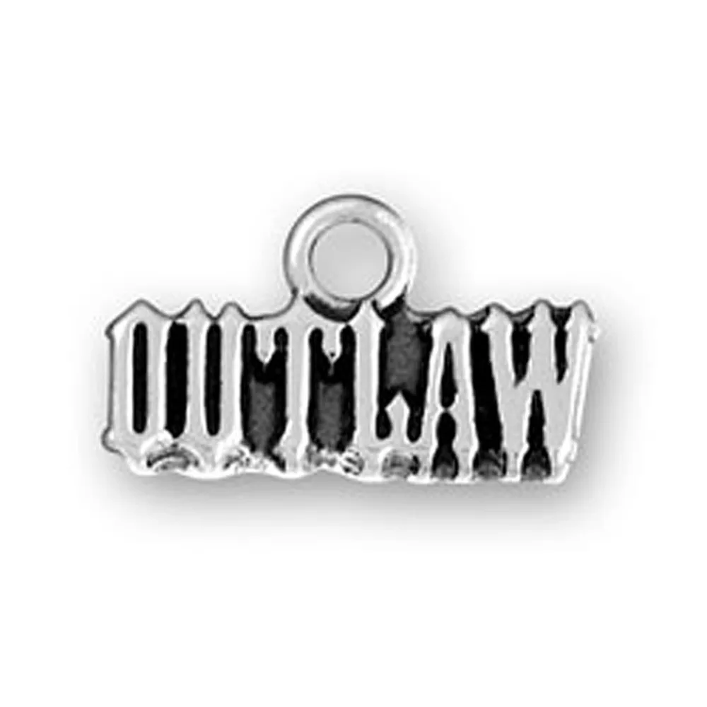EUEAVAN 30 шт Серебряный тон буквы OUTLAW Подвески металлический кулон для изготовления