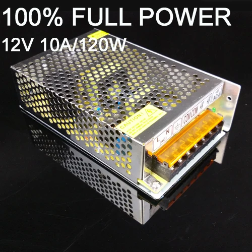 Free shipping 1pcs 10A 120W adapter 12v switching power supply adapter led strip SM5050 SMD570 SMD5630