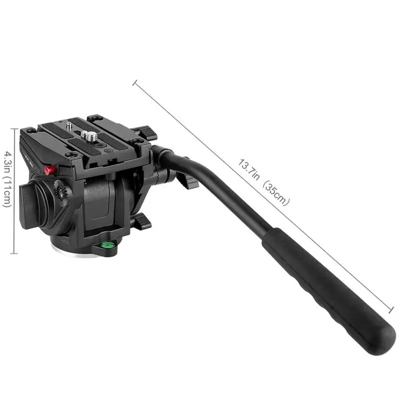 KINGJOY Heavy Duty Video Camera Fluid Drag Head, Fluid Drag Pan Tilt Head for DSLR Camera Video Camcorder Shooting Filming