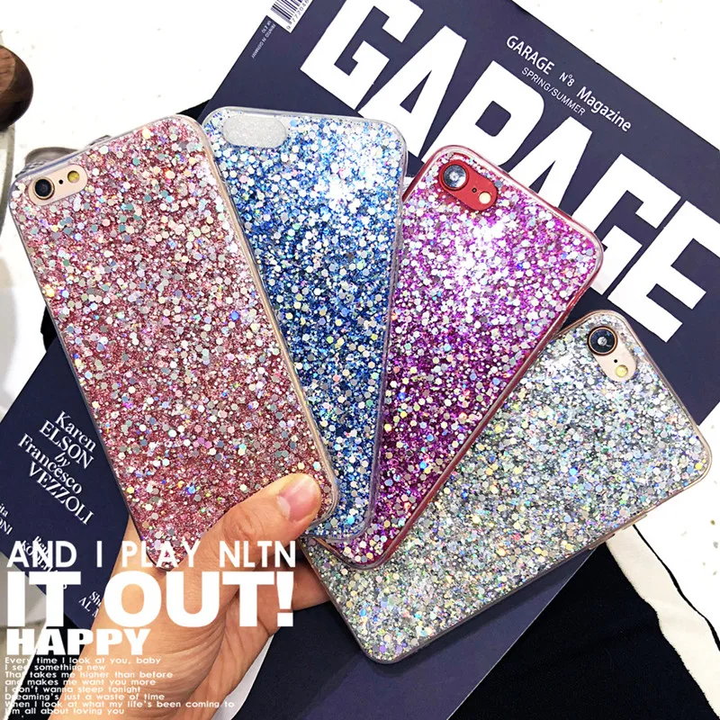 Luxury Candy Color Glitter Powder Cases For coque iphone X XS Max XR 7 8 6 6S Plus Soft TPU Silicon Shinning Phone Case Capa New | Мобильные