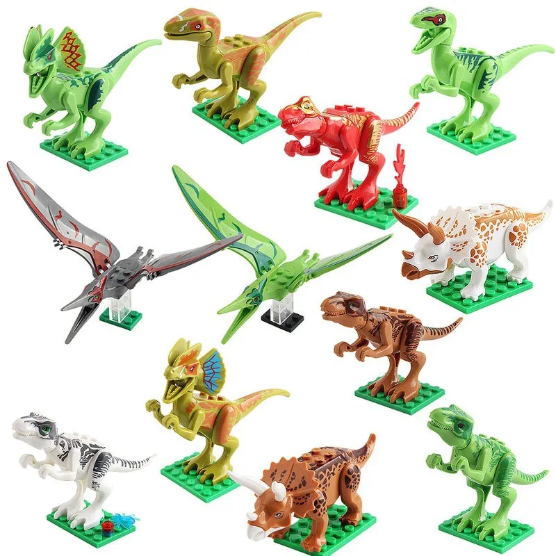 

Legoing Jurassic World Dinosaurs Tyrannosaurus Rex Pterosauria Triceratops Building Blocks Toys For Children Legoings Dinosaur