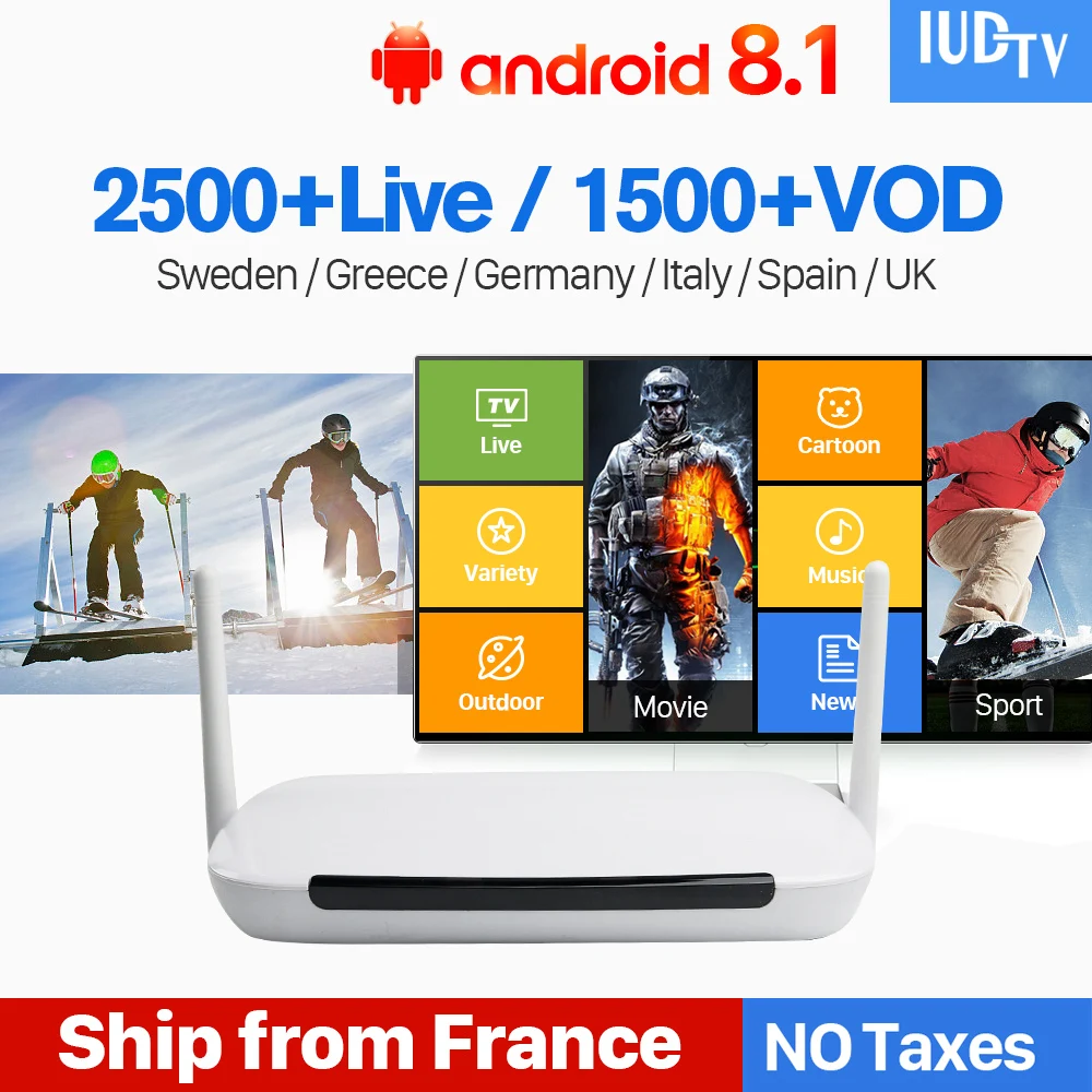 

IPTV Sweden Box Q9 Android 8.1 Box with 1 Year IUDTV Subscription IPTV Italia Spain Turkey Poland UK Arabic IP TV Swedish Box