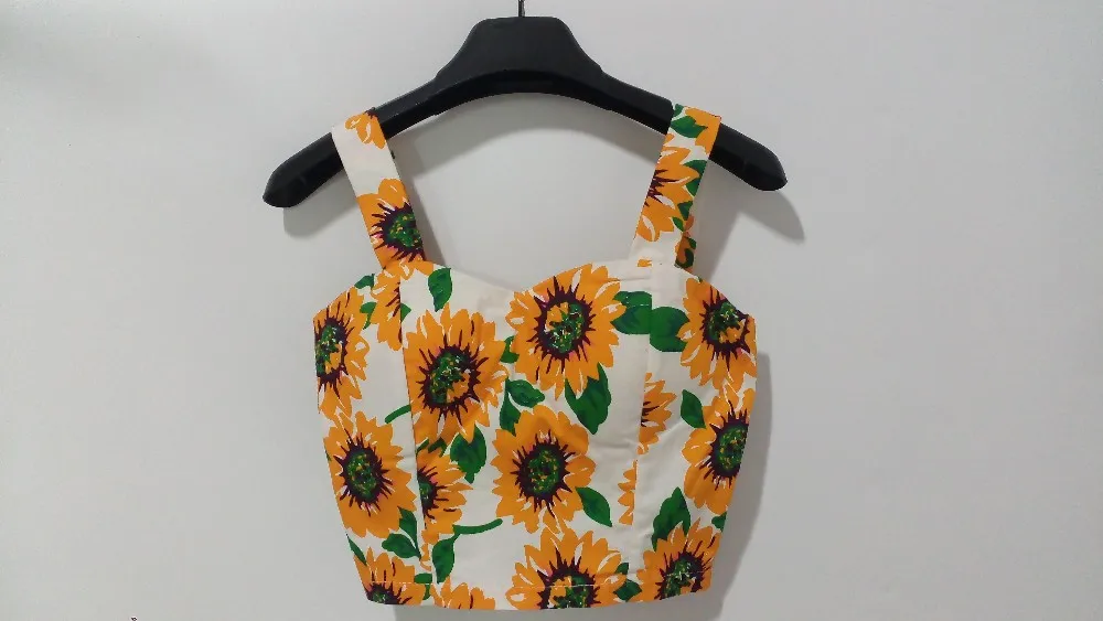 Floral Crop Top Plaid Short Top (17)