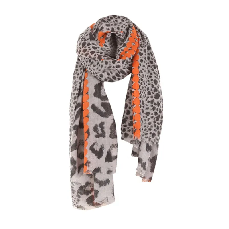 New Fashion Design Hot Women Winter Scarf Leopard Tassel Cotton Linen Color Block Scarf Shawl Wrap Cover crinkle hijab N19#N (1)