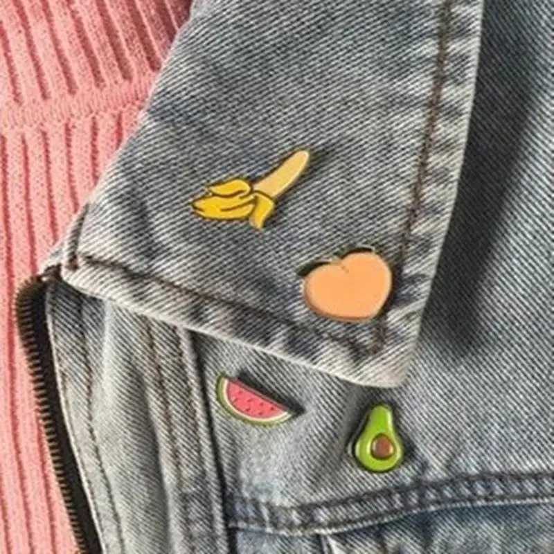 

LNRRABC Fashion Cartoon Banana Avocado Mini Fruit Style button Collar Brooch lapel Pin broches jewelry spille da donna badge