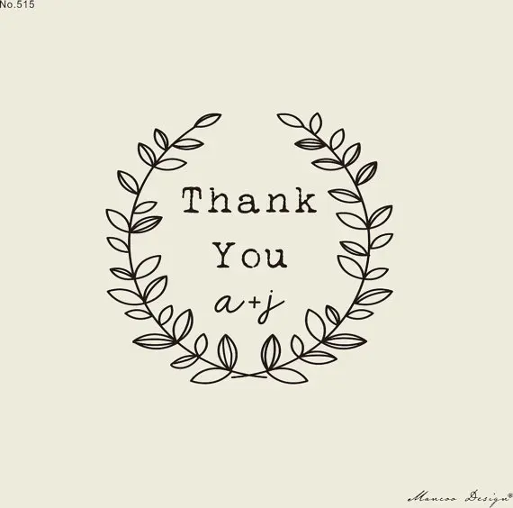 free shipping custom wreath floral stamps custom rubber stamp thank