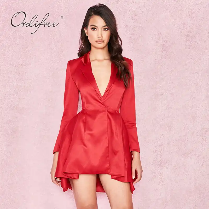 red silk dress long