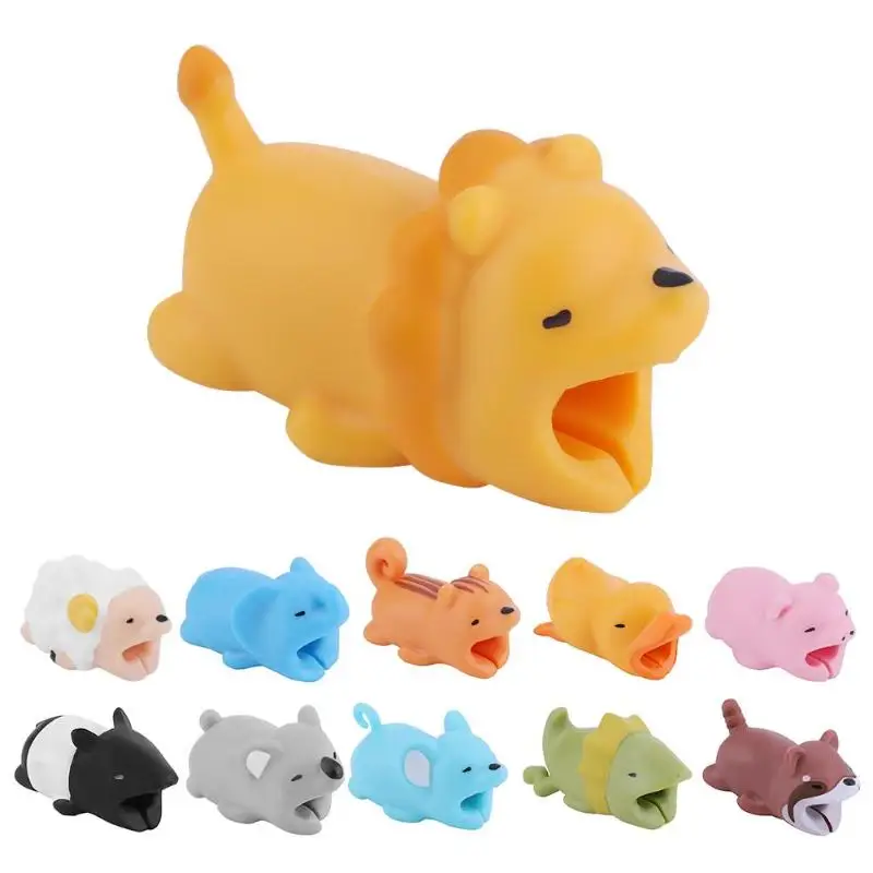 

Lovely Cartoon Animal Cable Protector Data Line Cord Protector Protective Case Cable Winder Cover For iPhone USB Charging Cable