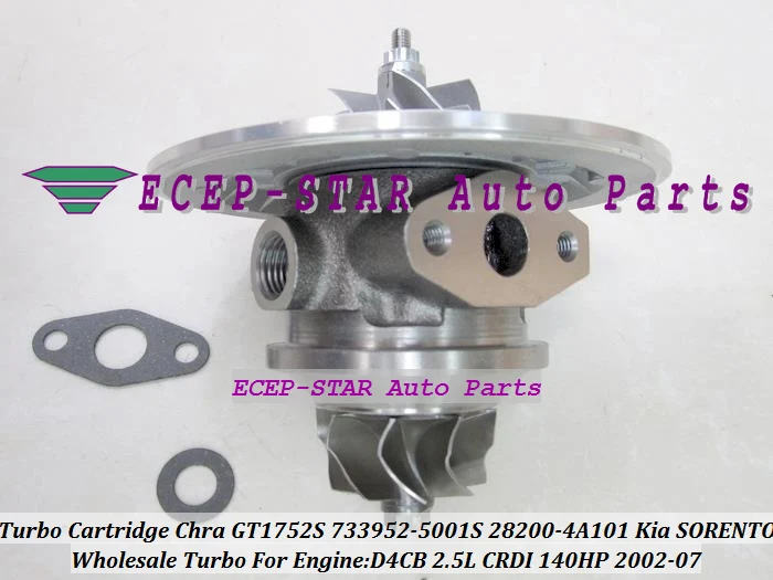 Turbo Cartridge CHRA GT1752S 733952-5001S 733952-0001 28200-4A101 733952 Turbocharger For KIA SORENTO D4CB 2.5L CRDI 2002-07 140HP  (4)
