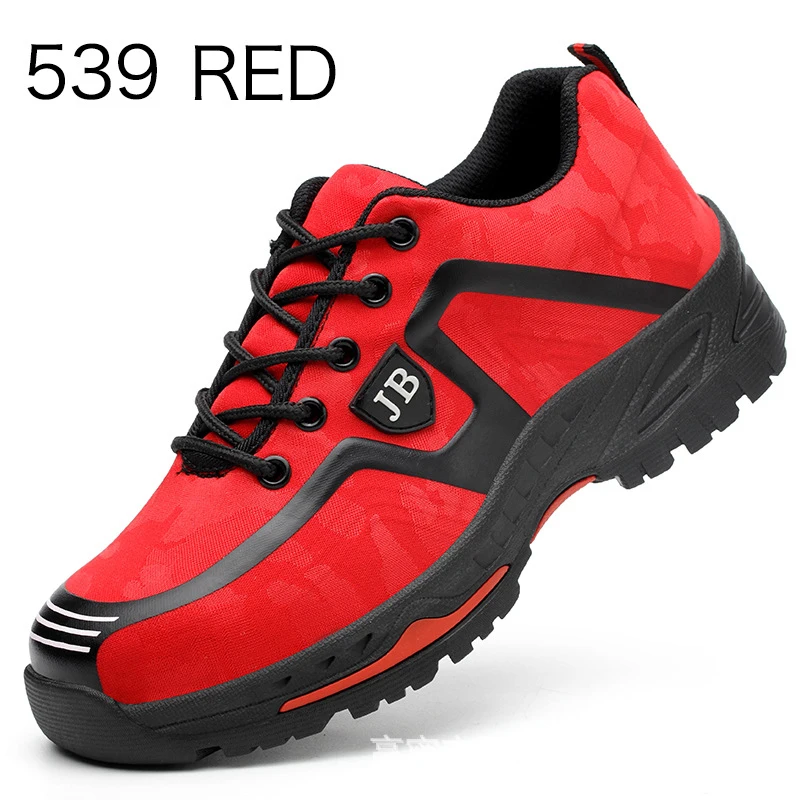 Европейский размера плюс 48 мужские весенние летние светильник дышащие дезодоранты безопасности рабочая обувь со стальным носком Защитная обувь Кепка защитная обувь - Цвет: red
