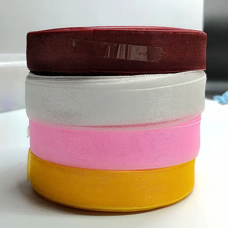 Sheer ORGANZA RIBBON 10mm Solid Colours Transparent Garment Trim Craft Wrapping