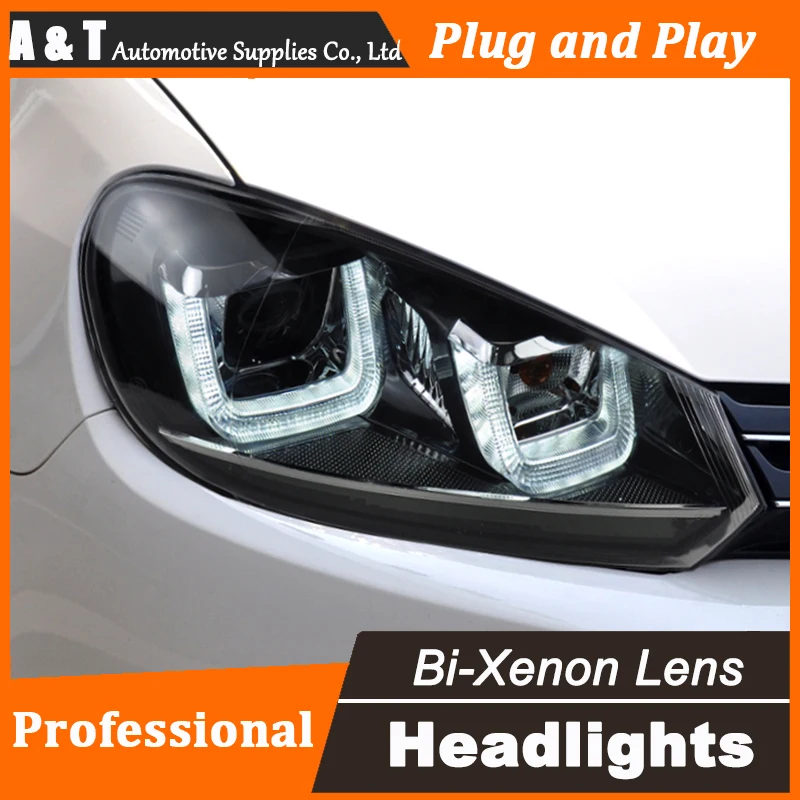 Car Styling Golf 6 headlights for VW Golf6 led headlight Volks wagen led drl turn signal drl H7 hid Bi-Xenon Lens low beam