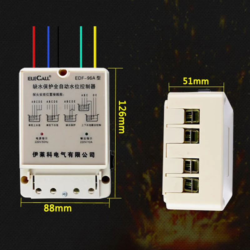Электрический EDF-96B AC380V автоматический регулятор уровня воды электронный датчик обнаружения уровня жидкости воды контроллер водяного насоса